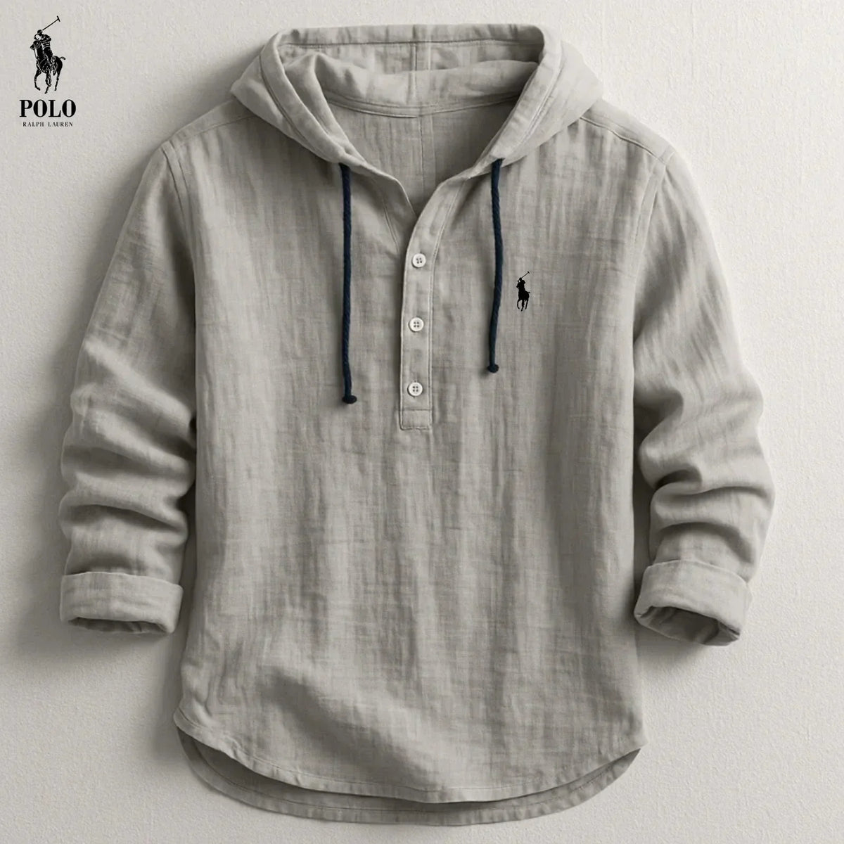 Ꮢalph Ⅼauren Premium Linen Hooded Shirt